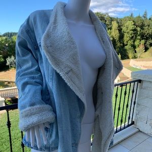 Free People Twisted Heart Cozy Denim Jacket